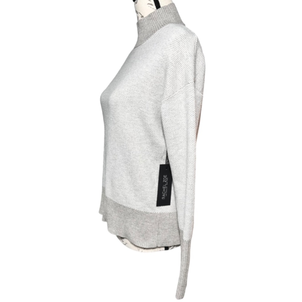 Rachel Zoe Mock Neck Grey Sweater, Soft Knit, Size XS NWT - Picture 3 of 5